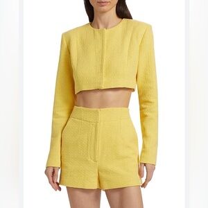 IRO PARIS Salie Crop Jacket Sz FR 32 Yellow